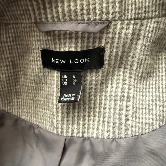 ASOS New Look Tailored Plaid Coat in Gray - Picture 5 of 7